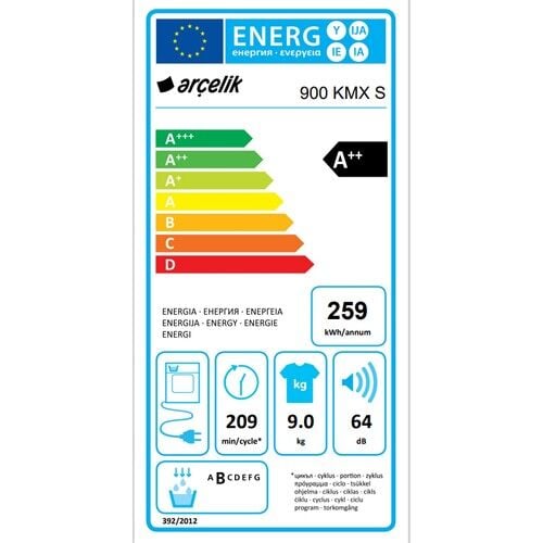 Arçelik 900 KMX S 9 kg Çamaşır Kurutma Makinesi REV