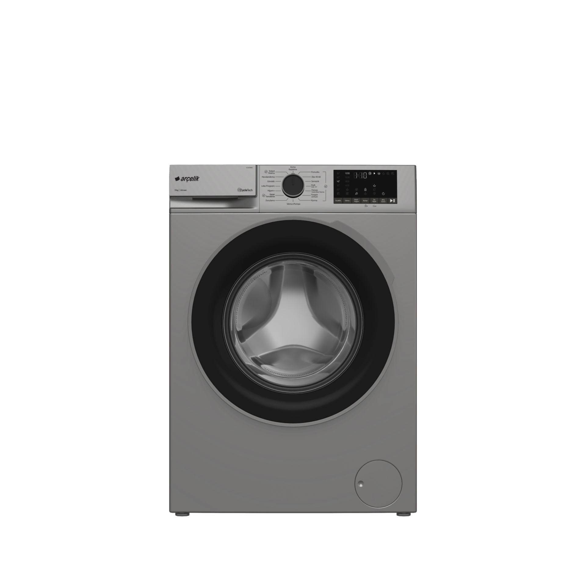 Arçelik 9120 DMXS 9 Kg Gri Çamaşır Makinesi