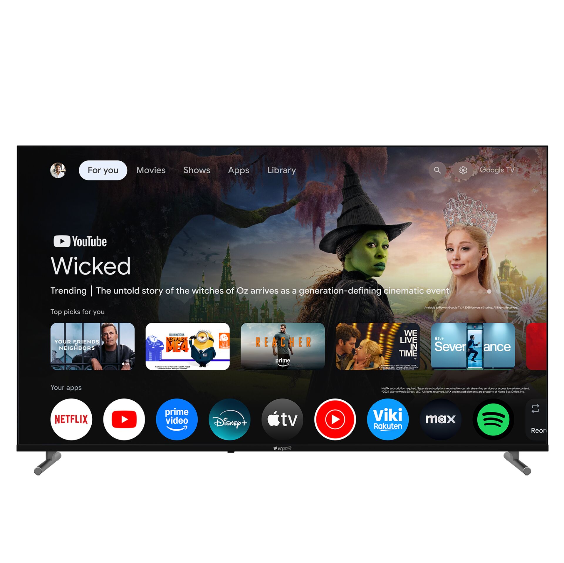 Arçelik A 755 C 7 Serisi 55'' 4K UHD Google TV