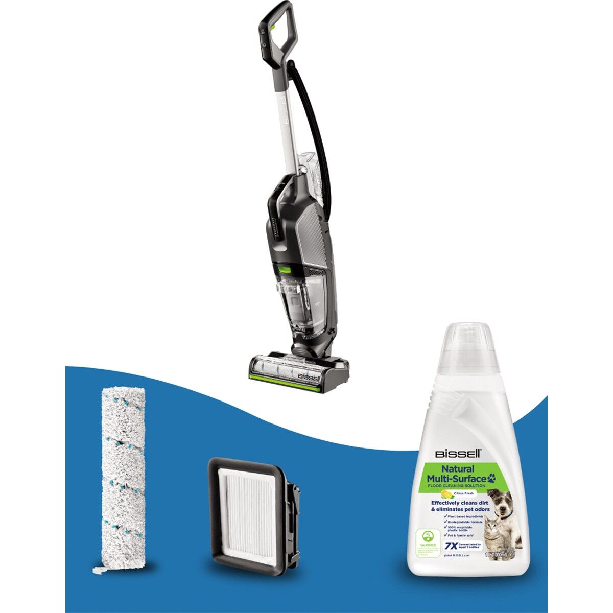 Bissel Crosswave Hydrosteam Pet Select Buharlı Dikey Süpürme ve Silme Makinesi