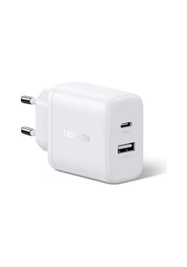 Ugreen 20w 2 Portlu Hızlı Şarj Cihazı, 1xusb-a, 1x Usb-c Beyaz
