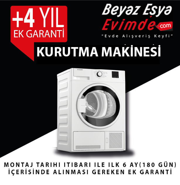 EK GARANTİ BELGESİ / 0-6 Ay İçerisinde Geçerli +4 Yil Ek Garanti Belgesi (Kurutma Makinesi İçin Geçerli Ek Garanti Belgesi)  (Ürün Değildir Ek Garanti Belgesidir)