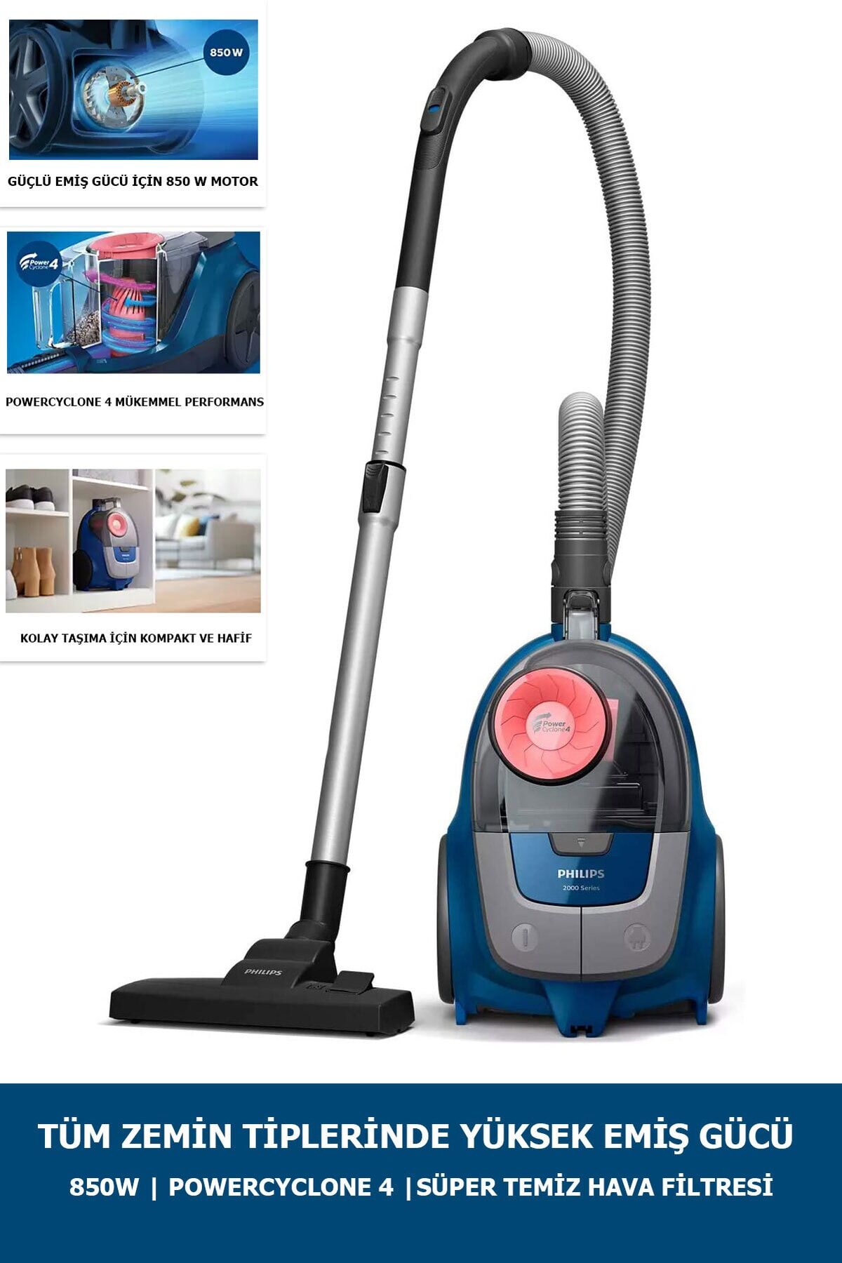 Philips XB2123/09 2000 Serisi 850 W Toz Torbasız Süpürge