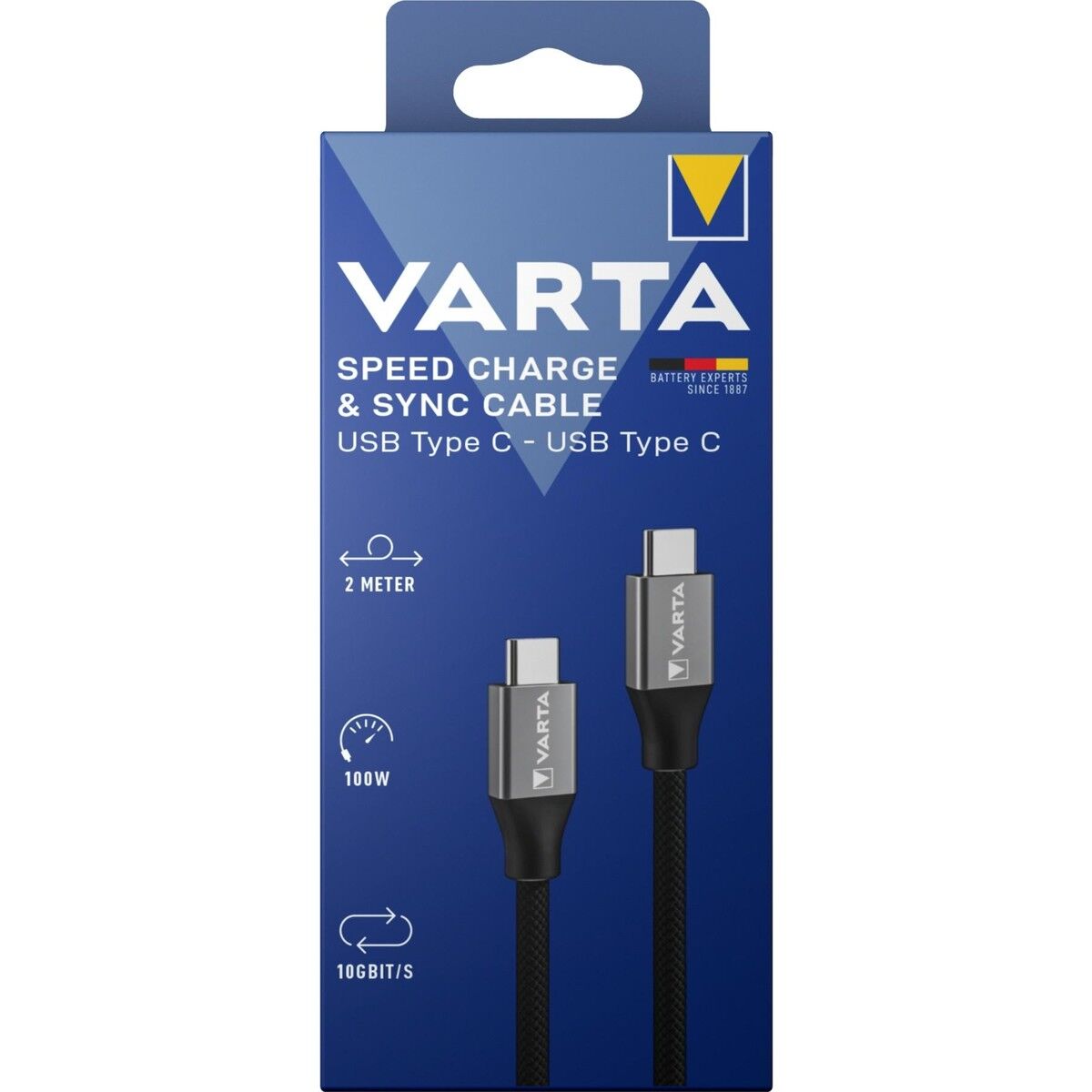 Varta Hızlı Şarj ve Data Kablosu 100W pe-C to Type-C