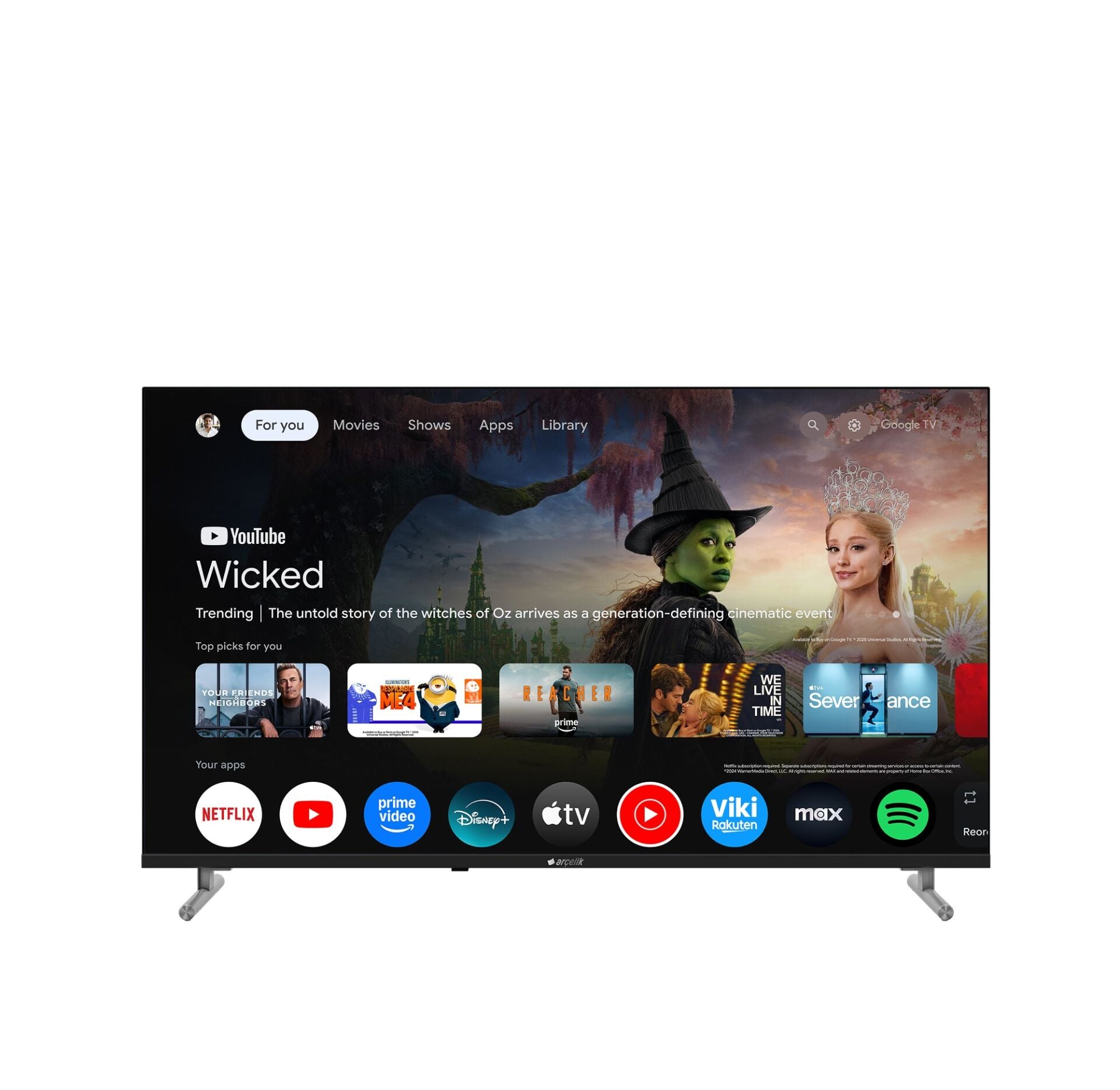 Arçelik 7 Serisi A 743 C 4K Ultra HD 43'' 109 Ekran Uydu Alıcılı Google Smart LED TV