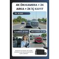 Mieco X18 Wifi /4k Uhd/ 170° Ultra Geniş Açı/ Adas/ G-Sensör / 3 Kameralı Araç Kamerası