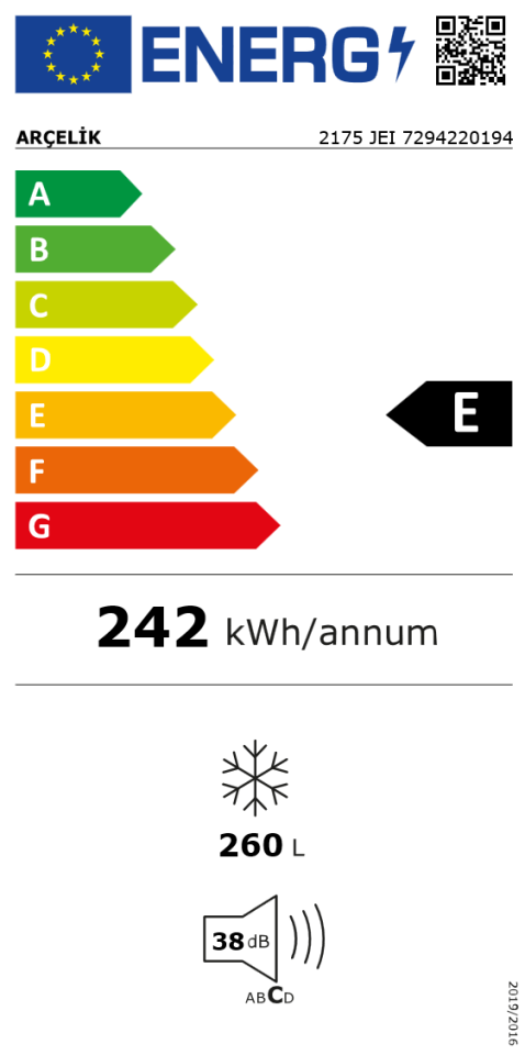 Arçelik 2175 JEI No Frost 7 Çekmeceli HomeWhiz Derin Dondurucu