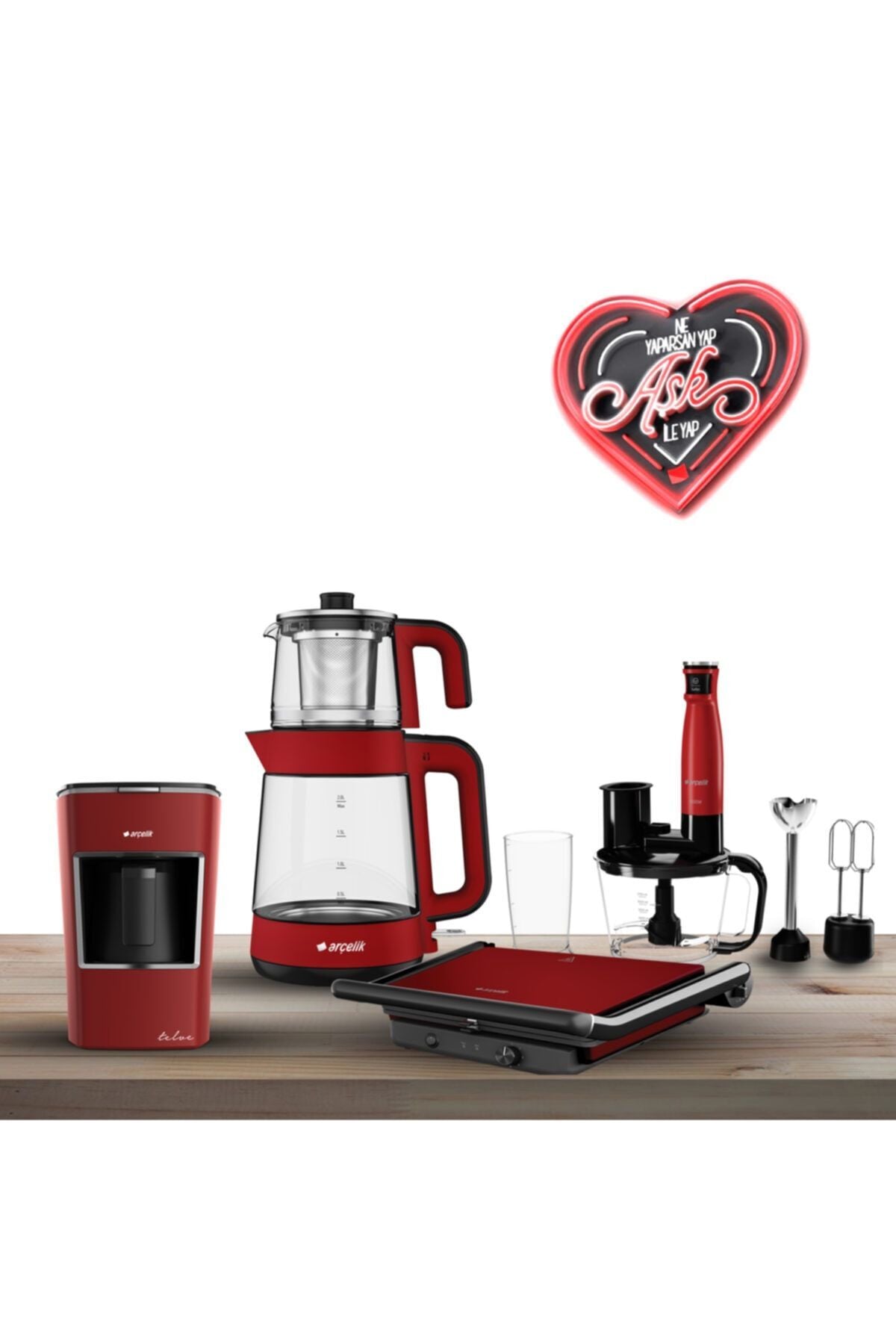 Arçelik Resital 4'lü Kırmızı Elektronik Çeyiz Seti