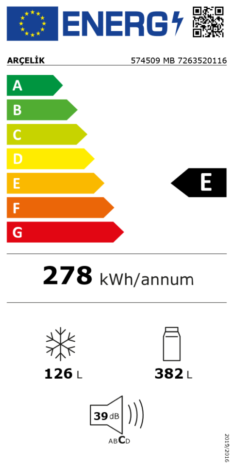 Arçelik 574509 MB Çift Kapılı No Frost Buzdolabı
