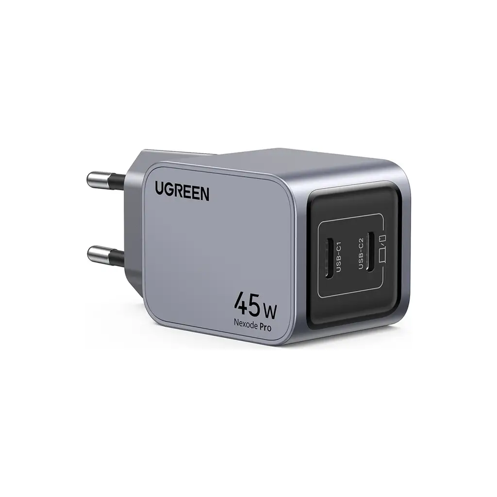 Ugreen Nexode Pro 45W Gan Hızlı Şarj Cihazı Qc Pd 2xusb-C Uzay Grisi